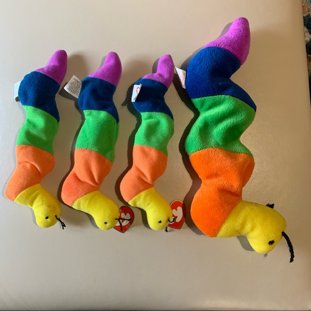 4 Beanie Baby Inchworms